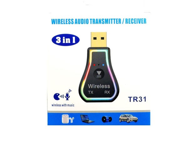 &+   TRANSMISOR BLUETOOTH Y RECEPTOR TR31 AUDIO 3 EN 1 (8363)